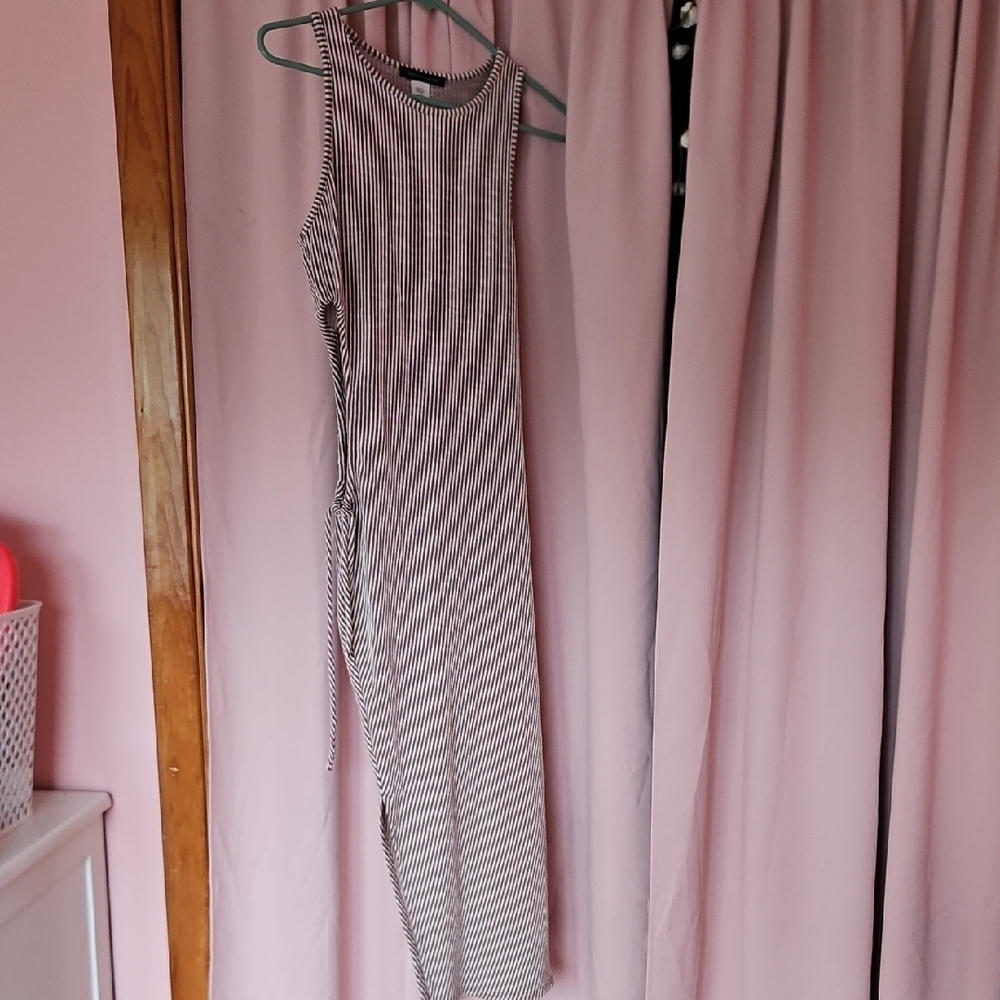 Caution To The Wind Striped Midi Dress